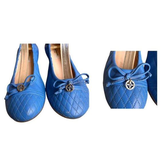 L K Bennett London Royal Blue Nappa Leather Sissy Ballet Flats 38 5 US 8 5 - Picture 4 of 15